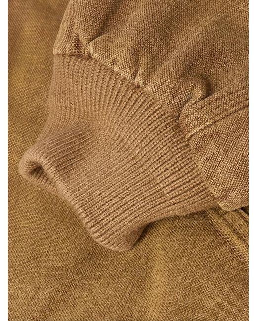 A.PRESSE Brown Cotton, Hemp And Silk-Blend Canvas Hooded Jacket for men