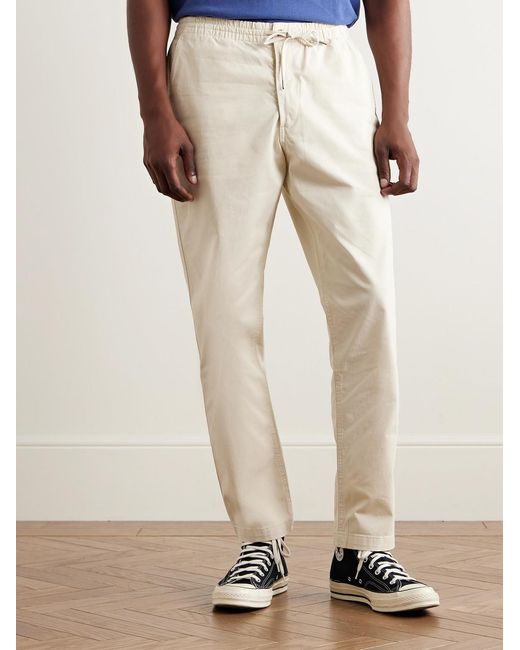 Polo Ralph Lauren Natural Prepster Tapered Cotton-Blend Twill Drawstring Trousers for men