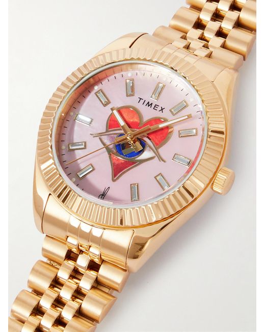 Timex Jacquie Aiche 36 mm goldfarbene Uhr in Metallic für Herren