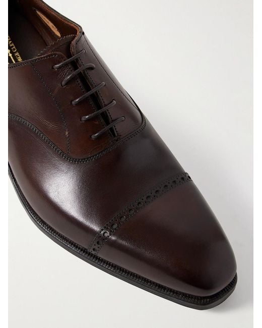 George Cleverley Brown Charles Cap-Toe Leather Oxford Shoes for men