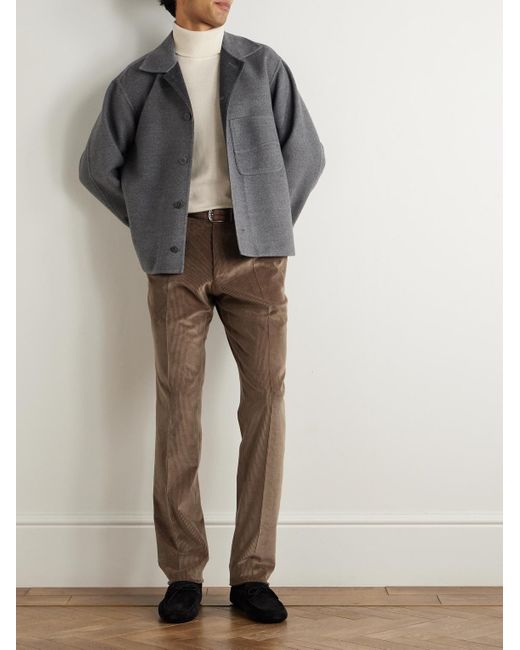 Canali Natural Tapered Cotton-Blend Corduroy Trousers for men