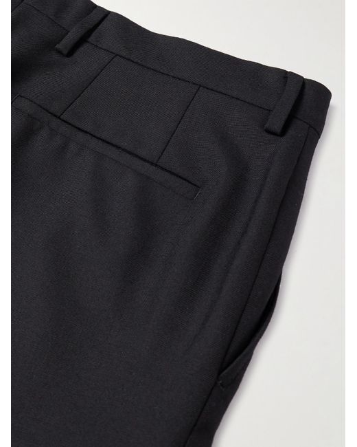 Pantaloni a gamba dritta in lana grain de poudre di Dries Van Noten in Black da Uomo