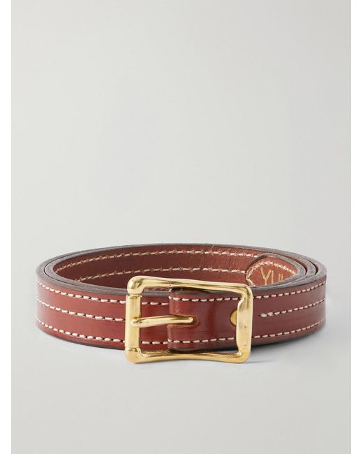 Yuketen Brown 2.5Cm Leather Belt for men