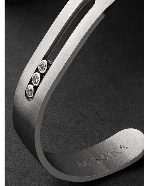 Messika Black Move Titanium Diamond Cuff for men
