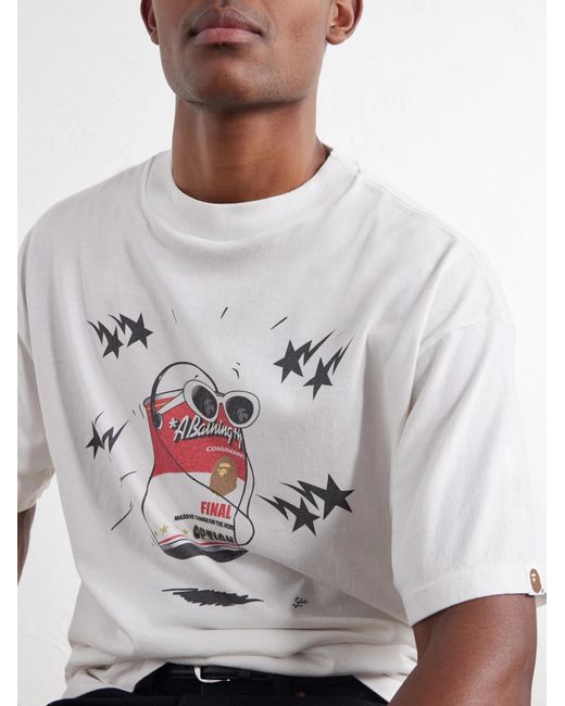 SAINT Mxxxxxx White Bape Printed Cotton-Jersey T-Shirt for men