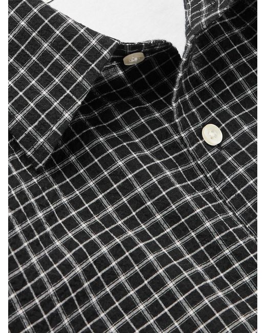 Officine Generale Gray Giacomo Checked Cotton Shirt for men