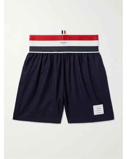 Thom Browne Blue Striped Wool Shorts for men