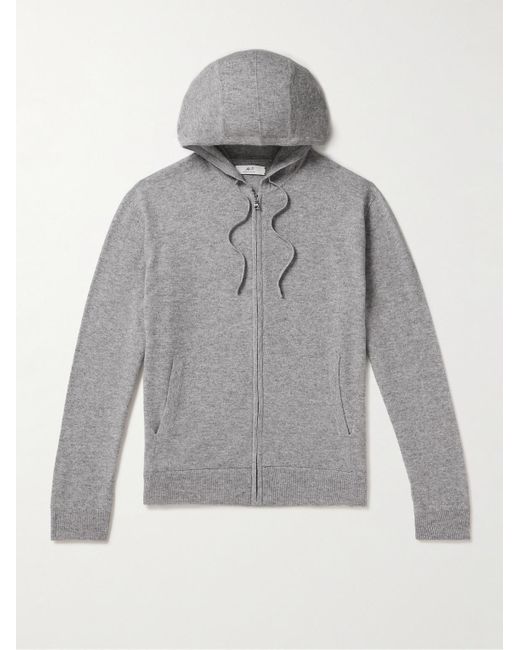 Mr P. Gray Wool And Cashmere-blend Zip-up Hoodie for men