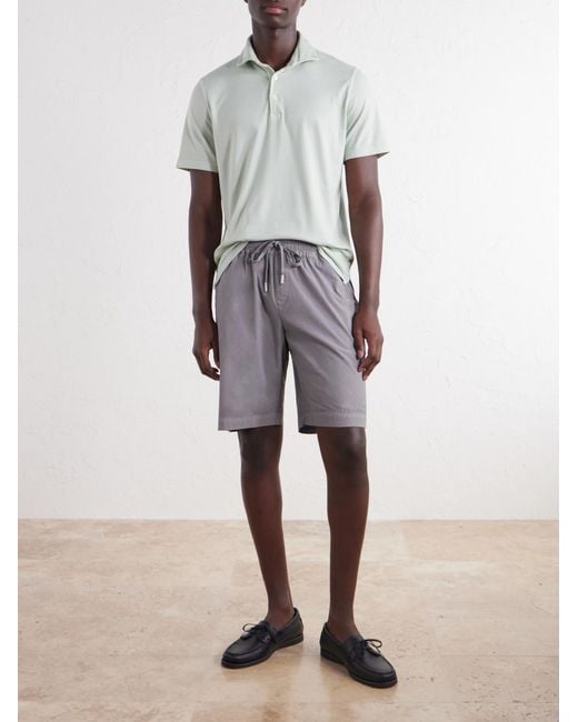 Fedeli White Cotton-Jersey Polo Shirt for men