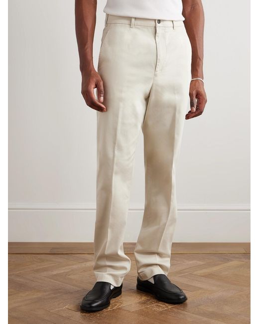 Dunhill Natural Straight-Leg Stretch-Cotton Twill Chinos for men
