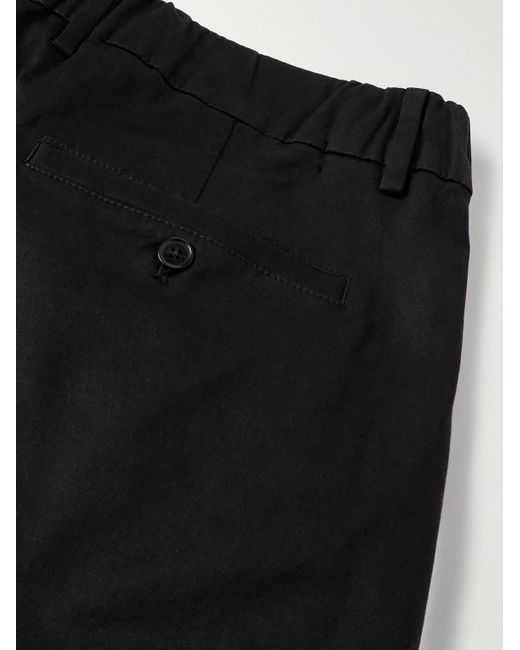 NN07 Black Kay 1420 Wide-Leg Pleated Organic Cotton-Blend Twill Trousers for men