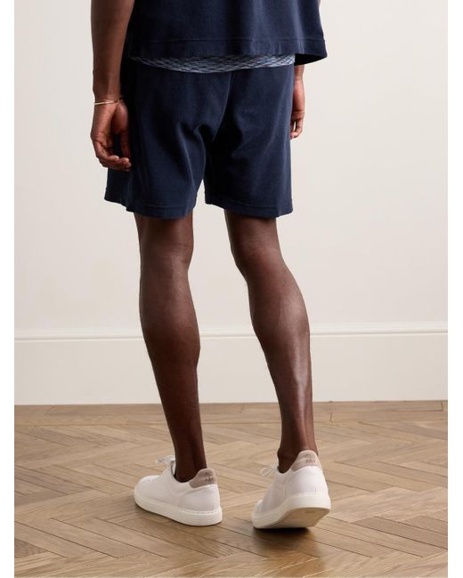 Massimo Alba Blue Bryan Straight-leg Cotton-blend Terry Shorts for men