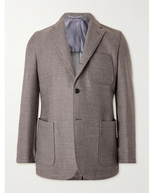 Beams Plus Gray Checked Wool Suit Jacket for men