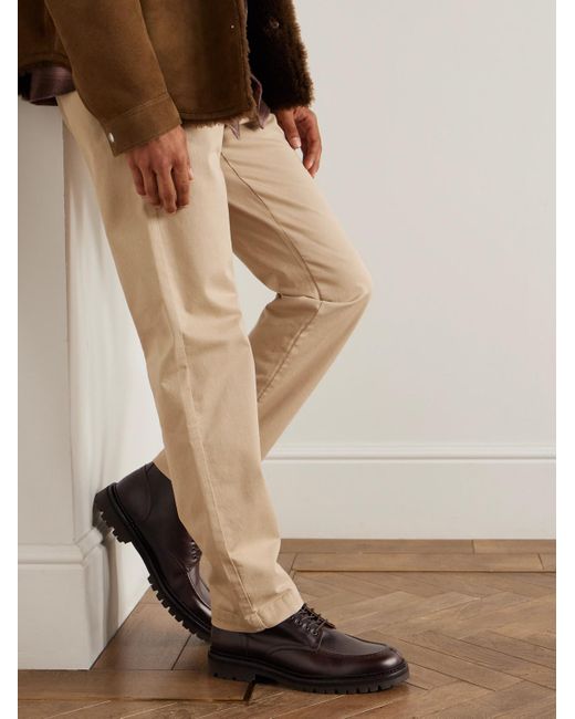 Mr P. Black Commander Shearling-Lined Leather Lace-Up Boots for men