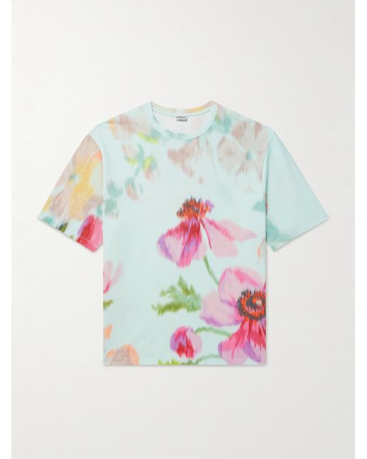 Loewe White Printed Cotton-jersey T-shirt for men
