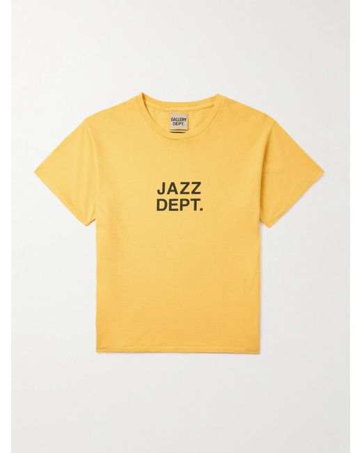 GALLERY DEPT. Yellow Jazzy Logo-Print Cotton-Jersey T-Shirt for men