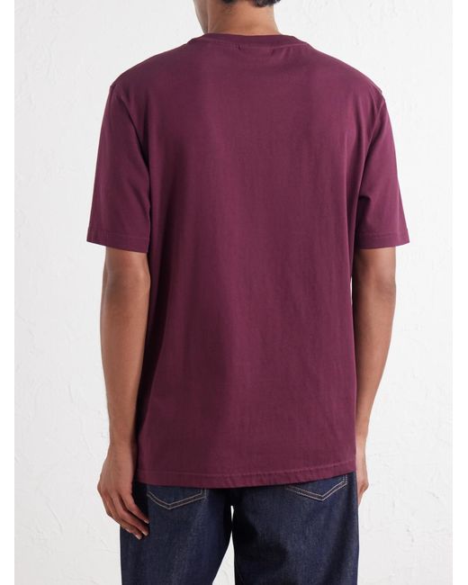 NN07 Purple Adam 3209 Logo-Embroidered Pima Cotton-Jersey T-Shirt for men