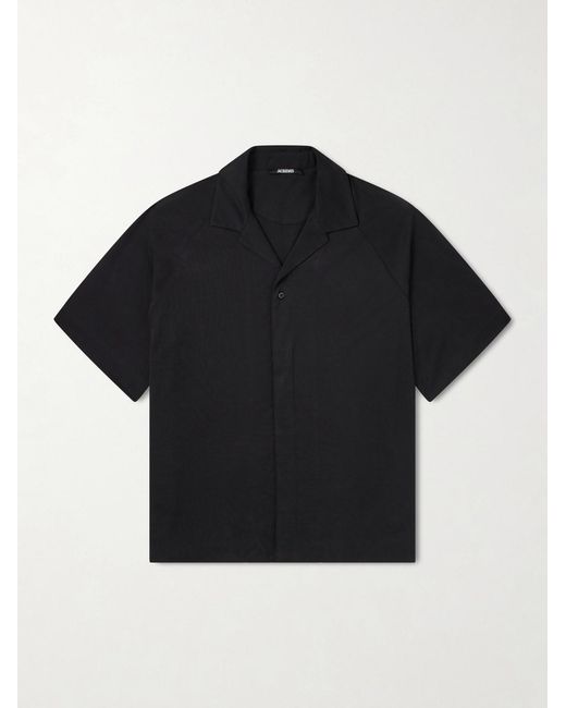 Jacquemus Black La Chemise Jean Atelier Camp-Collar Jersey Shirt for men