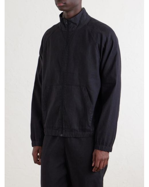 James Perse Black Linen-Blend Blouson Jacket for men