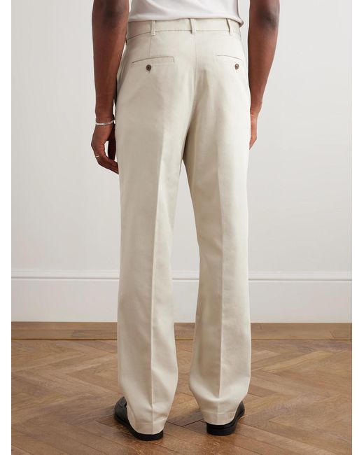 Dunhill Natural Straight-Leg Stretch-Cotton Twill Chinos for men