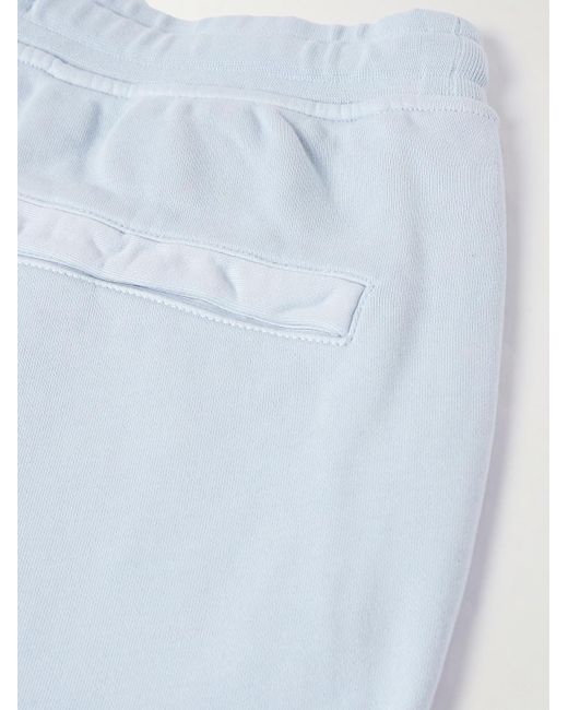 Stone Island Gerade geschnittene Shorts aus Baumwoll-Jersey mit Kordelzugbund und Logoapplikation in Stückfärbung in Blue für Herren