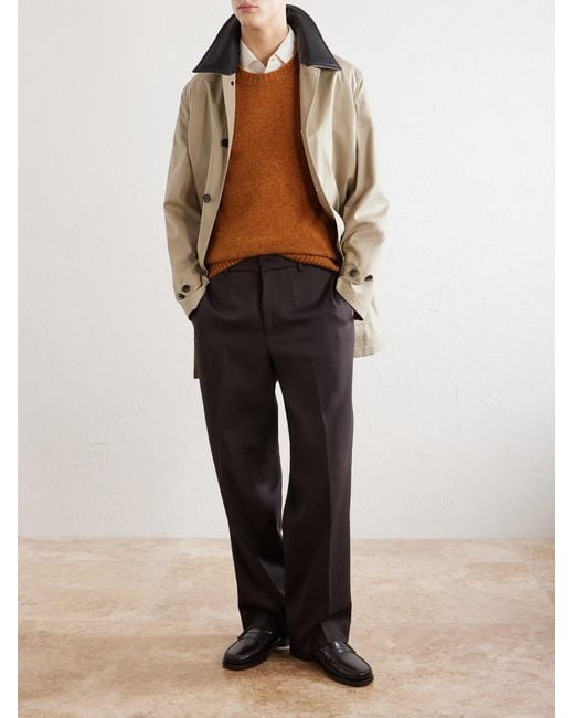 Caruso Brown Wool Sweater for men