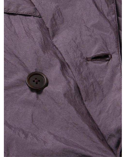 Our Legacy Purple Sharp Double-Breasted Crinkled Cotton-Blend Poplin Blazer for men
