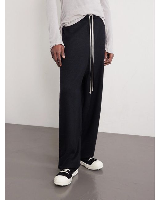 Rick Owens Blue Tapered Boiled-cashmere Sweatpants for men