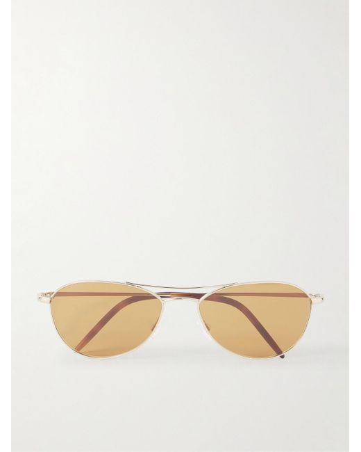 Oliver Peoples Natural Aero Ii Aviator-style Gold-tone Sunglasses for men