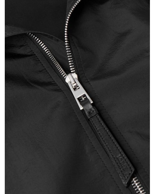 Loewe Kapuzenjacke aus Taft aus einer Seidenmischung mit Lederbesatz in Black für Herren