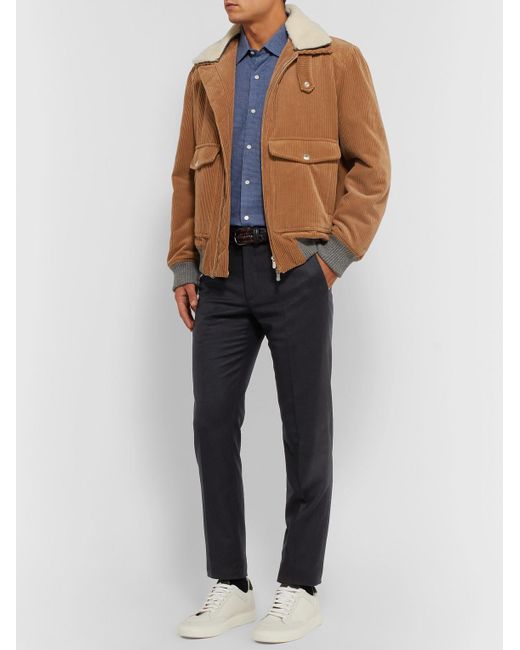 Loro Piana Blue Slim-Fit Wool And Cashmere-Blend Trousers for men