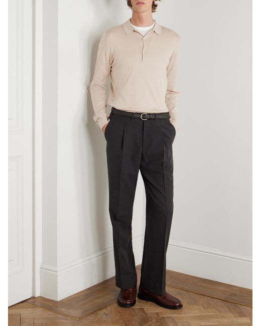 John Smedley Natural Bradwell Slim-fit Cotton Polo Shirt for men