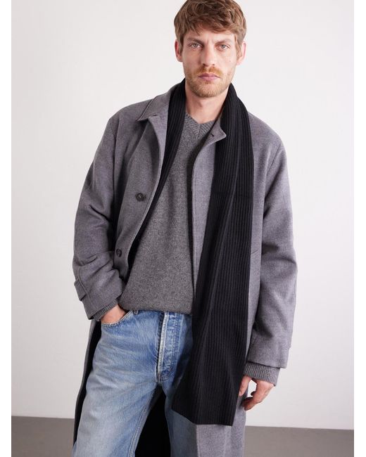 Ribbed Cashmere Beanie And Scarf Set di Mr P. in Black da Uomo