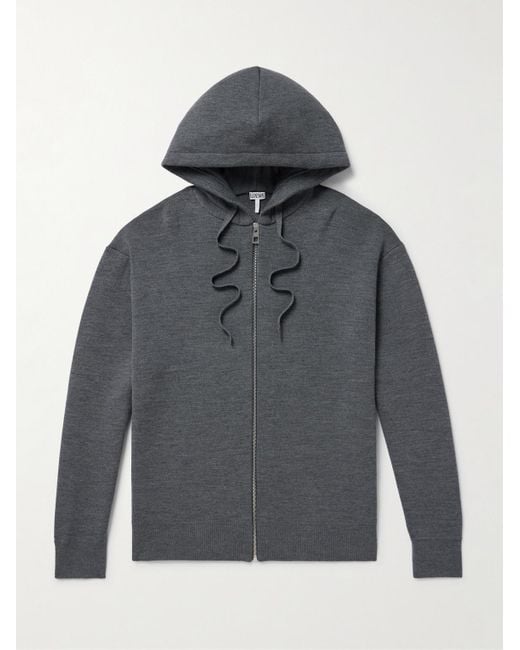 Loewe Kapuzenjacke aus einer Wollmischung mit Reißverschluss und Logoprägung in Gray für Herren