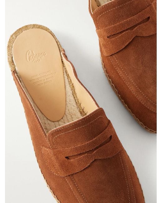 Castaner Brown Nando Suede Backless Espadrilles for men