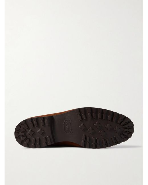 Majordome Brown M08 Suede Penny Loafers for men