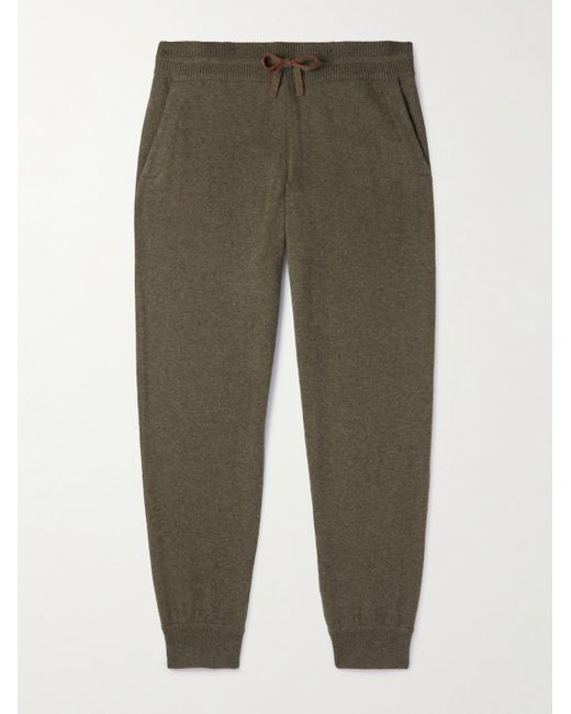 Loro Piana Green Harrison Tapered Cashmere Sweatpants for men
