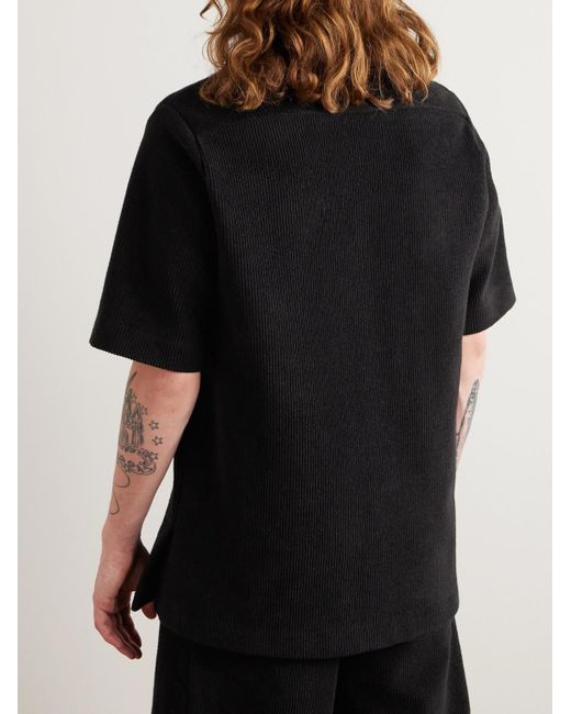 Camicia in velluto a coste di misto cotone di Jil Sander in Black da Uomo