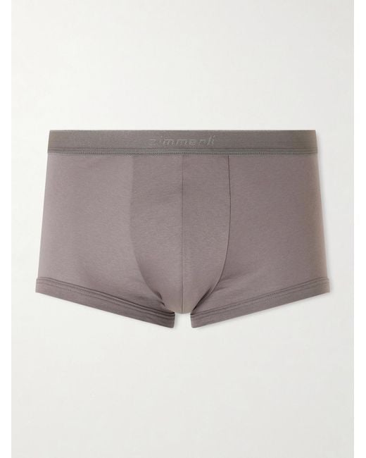 Zimmerli of Switzerland Gray Sea Island Cotton Boxer Briefs for men