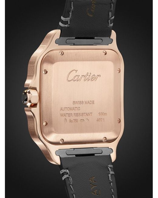 Cartier Black Santos Automatic 18-Karat Rose Interchangeable Watch, Ref. Wgsa0011 for men