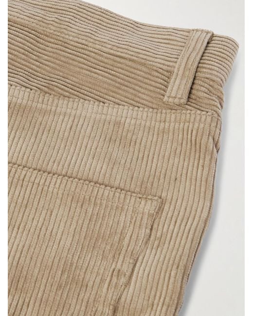 A.P.C. Natural Achille Cropped Straight-leg Cotton-corduroy Trousers for men