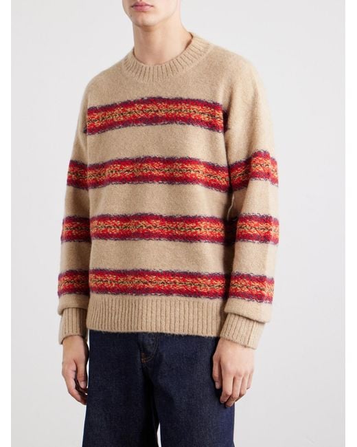 Dries Van Noten Natural Master Striped Alpaca-blend Sweater for men