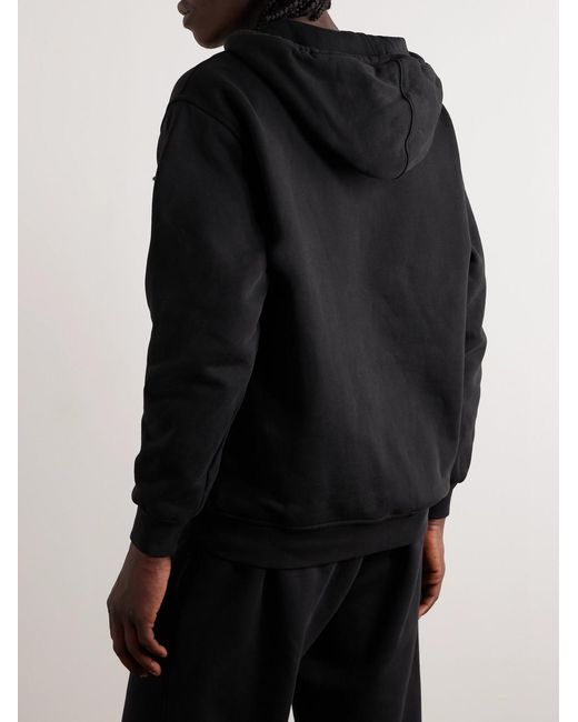 Adish Blue Tasselled Embroidered Cotton-Jersey Hoodie for men