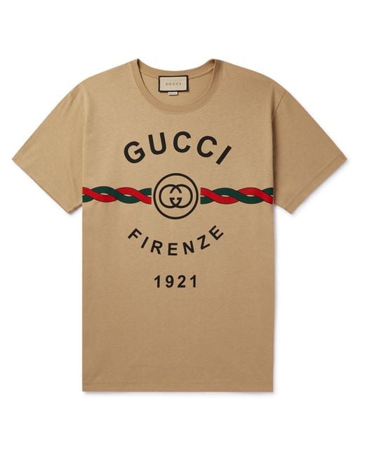 Gucci Natural Logo-print Regular-fit Cotton-jersey T-shirt for men