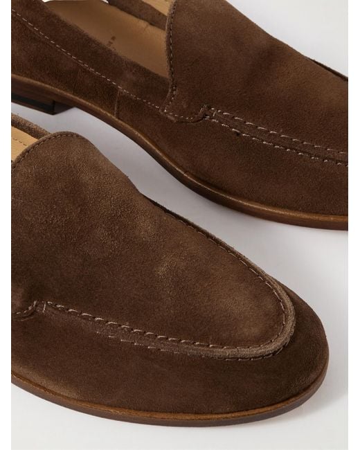 Drake's Brown Henri Summer Suede Loafers for men
