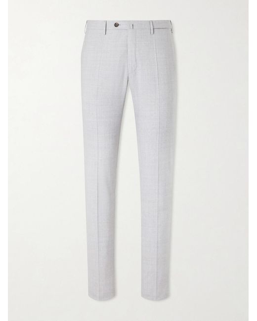 Slowear White Slim-Leg Wool Trousers for men