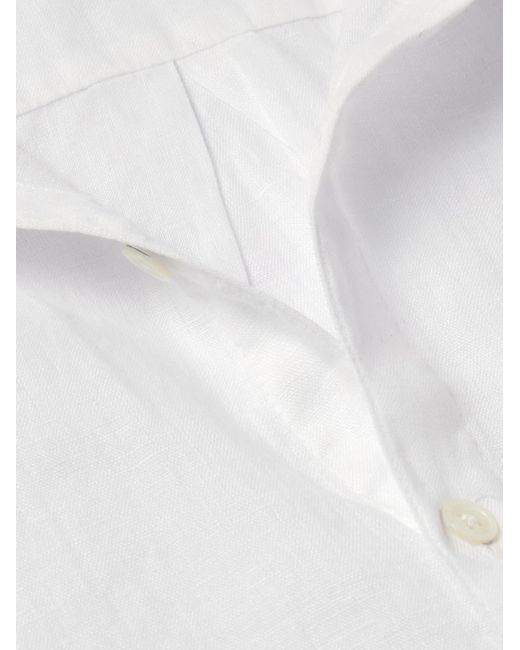 Camicia in lino tinta in capo di James Perse in White da Uomo