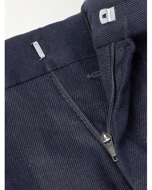 Mr P. Blue Philip Straight-leg Linen-twill Suit Trousers for men