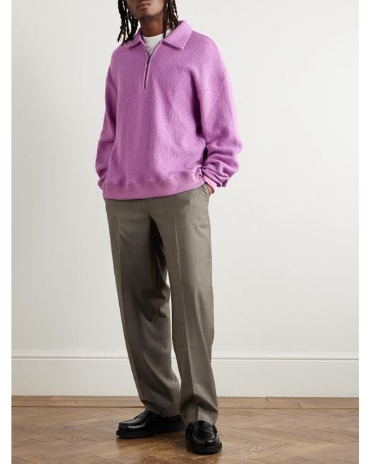 A Kind Of Guise Pink Madu Cotton-bouclé Half-zip Sweatshirt for men
