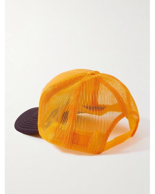 Berretto da baseball in scuba e mesh con stampa Mini Skirts Forever di Kapital in Orange da Uomo